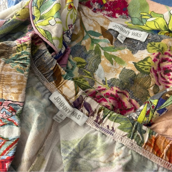 Johnny Was Pima Cotton Modal Mixed Print Long Sleeve Pants Pajama Set - Picture 8 of 10